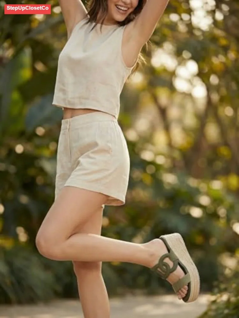 Wedge Espadrilles Sandals Slip On Platform with Memory Foam